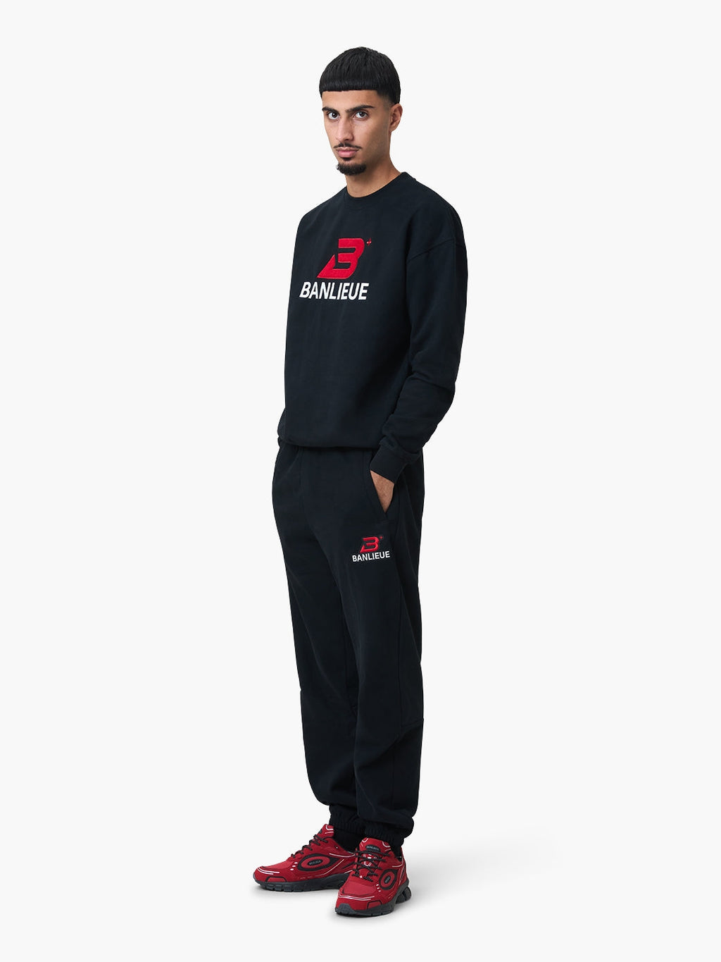 CHENILLE B+ SWEATER | BLACK / RED