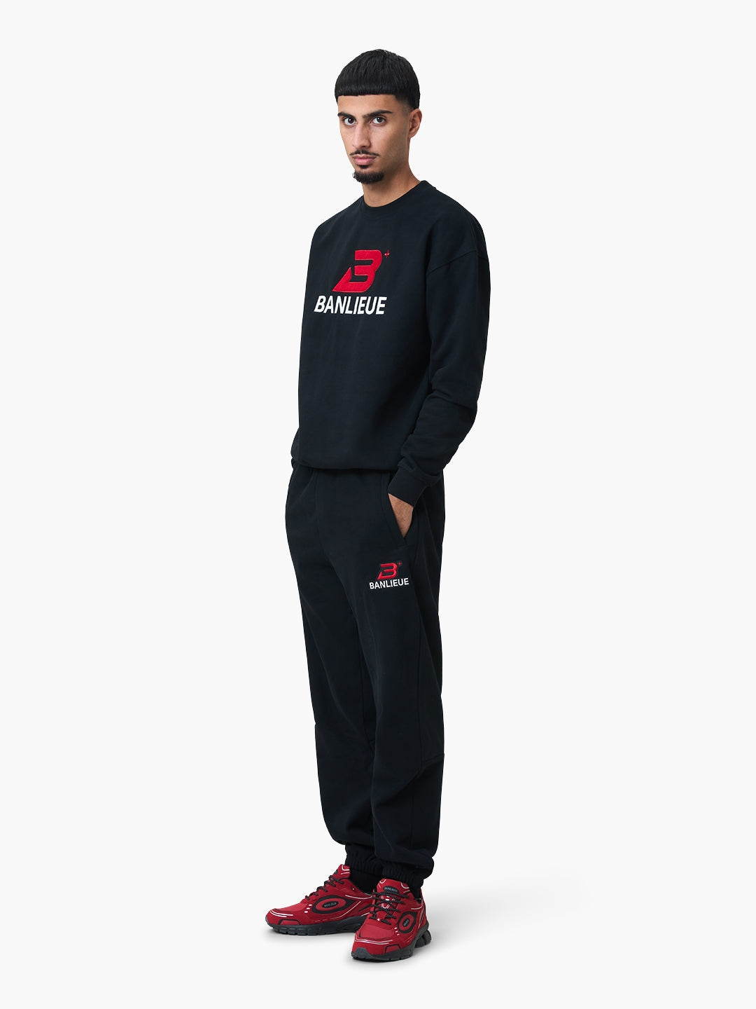 CHENILLE B+ SWEATER | BLACK / RED