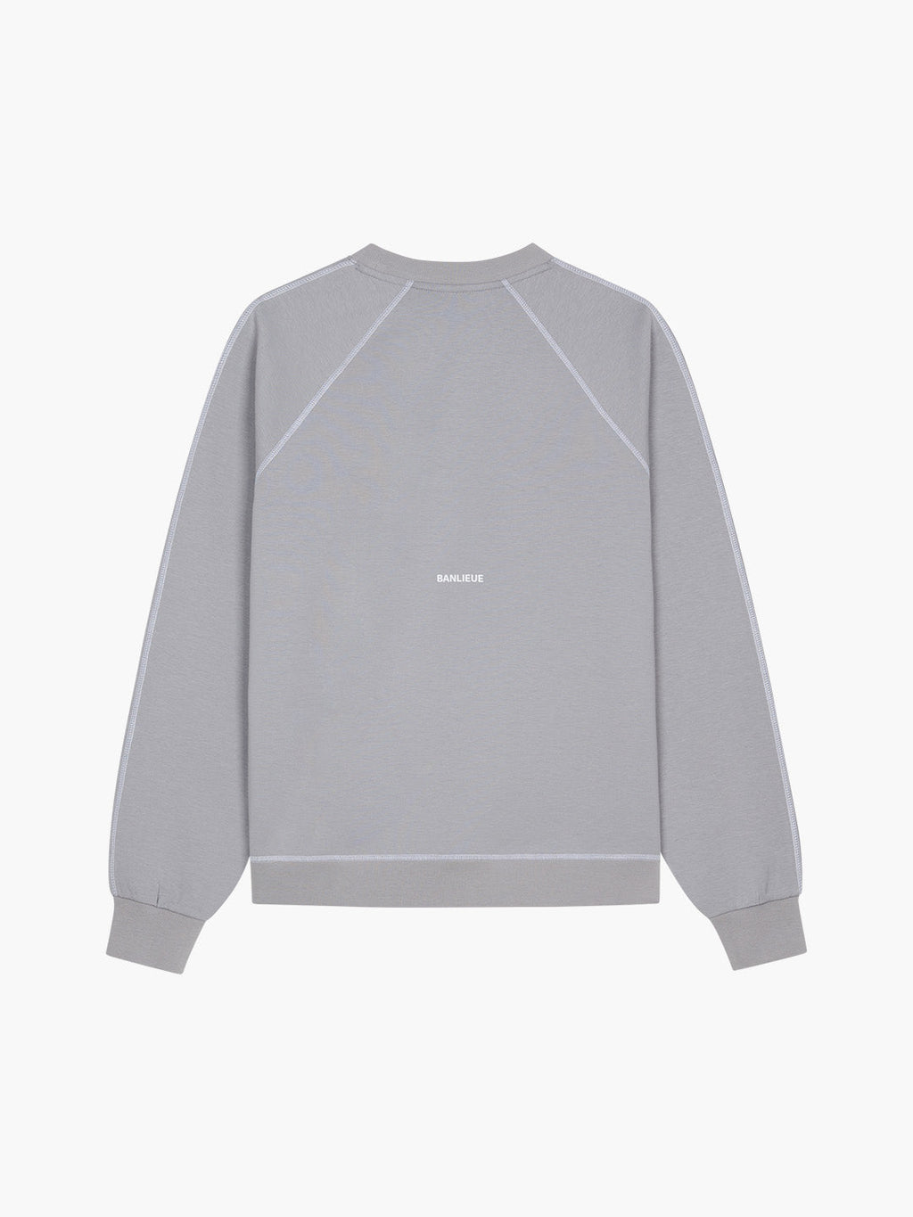 CONTRAST STITCH SWEATER | ALLOY GREY / WHITE