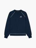 CONTRAST STITCH SWEATER | NAVY / WHITE