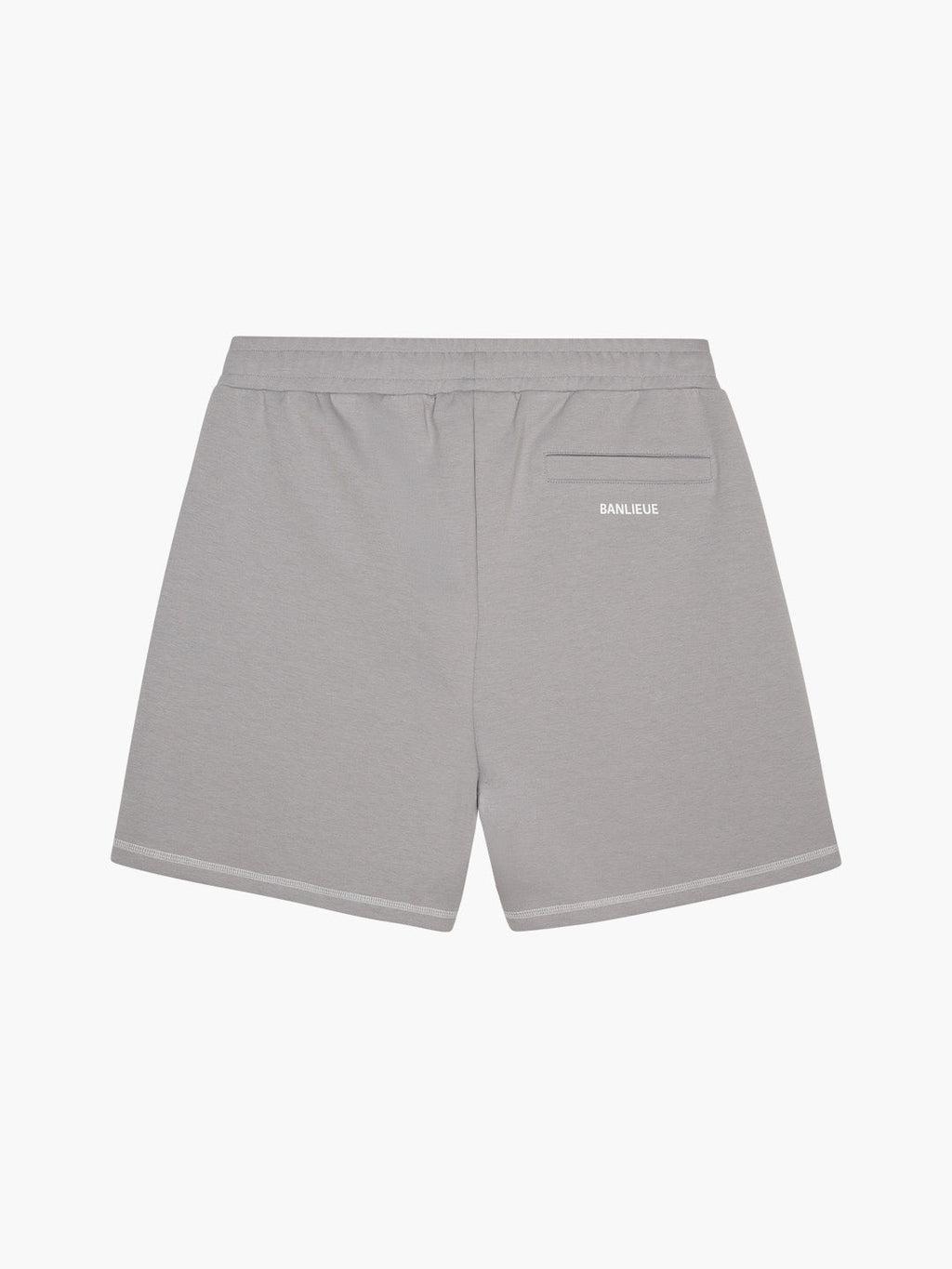 CONTRAST STITCH SHORTS | ALLOY GREY / WHITE