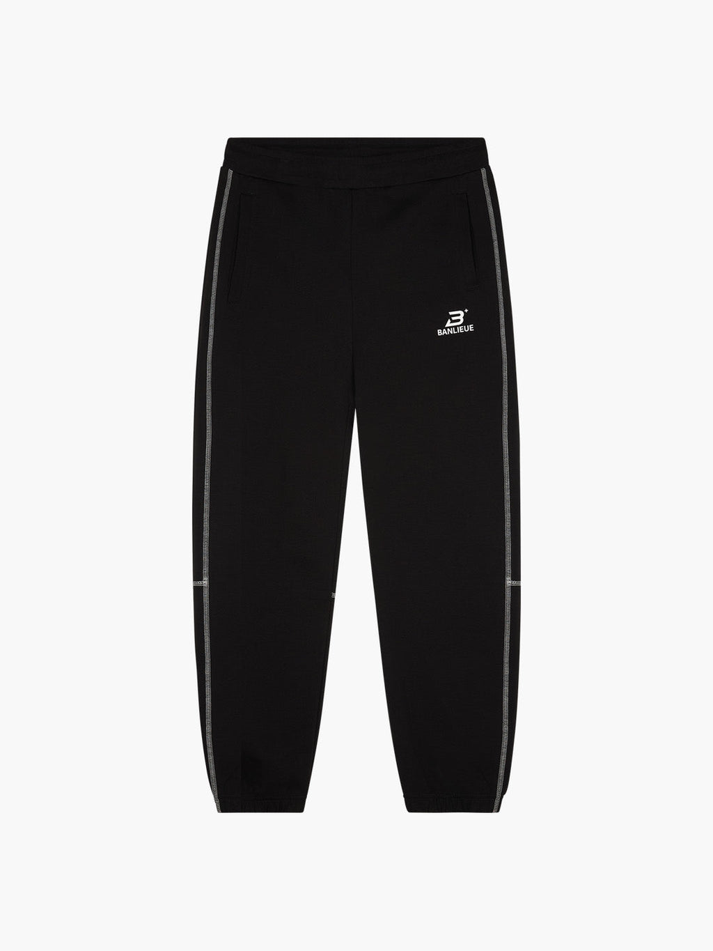 CONTRAST STITCH SWEATPANTS | BLACK / WHITE