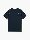 CONTRAST STITCH T-SHIRT | NAVY / LIME