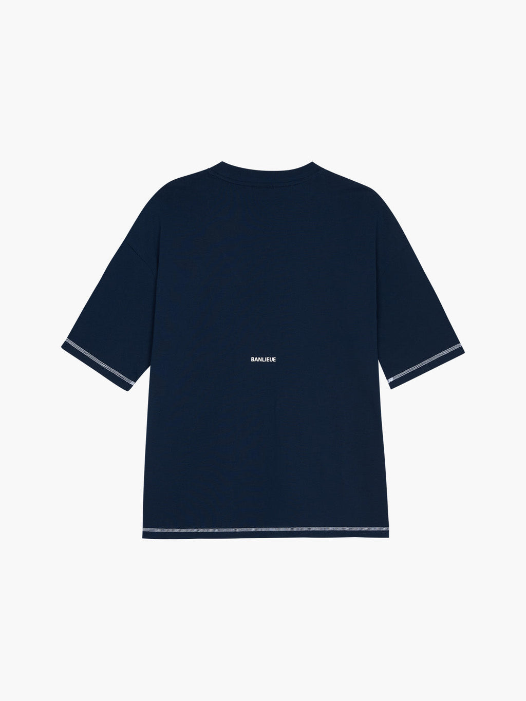 CONTRAST STITCH T-SHIRT | NAVY / WHITE