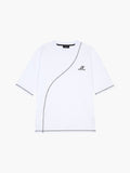 CONTRAST STITCH T-SHIRT | WHITE / BLACK