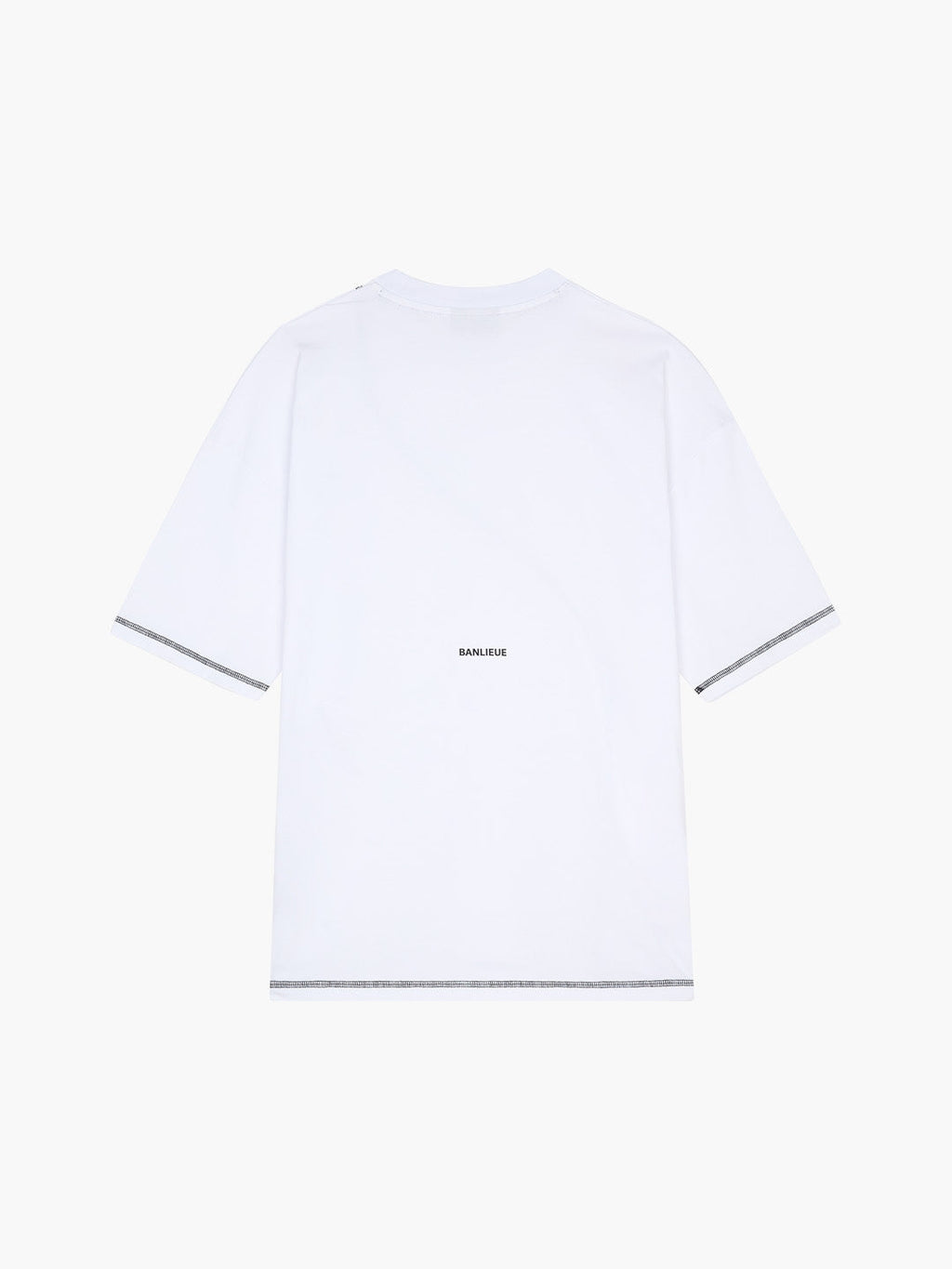 CONTRAST STITCH T-SHIRT | WHITE / BLACK